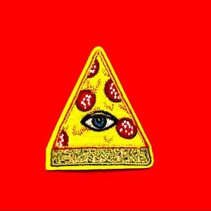 Pizza slice eye ball iron on patch
